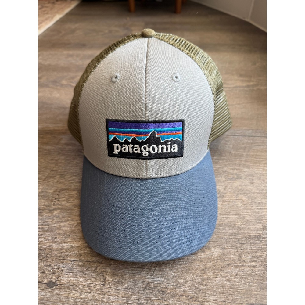 Patagonia P-6 Logo Trucker Hat Grey Blue Olive Green Snapback Cap 38289